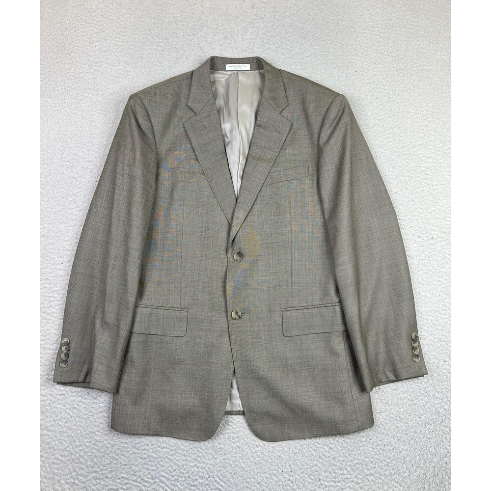 John W Nordstrom Mens 40R Brown Herringbone Reda Travel Wool Suit Jacket Blazer